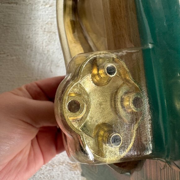 Vintage Metal Hook with Solid Oak Back Plate - New Old Stock - Picture 5 of 9